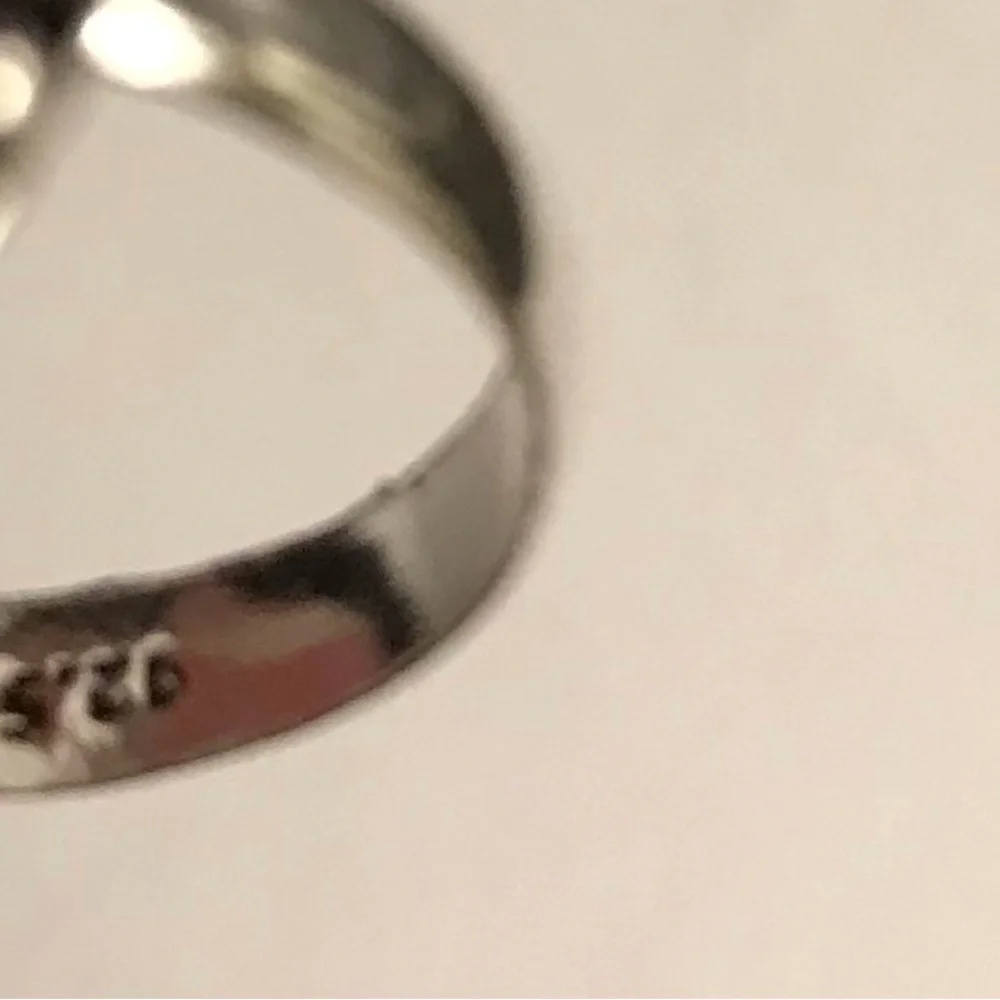 Garnet Stamped 925 Sterling Silver Ring
